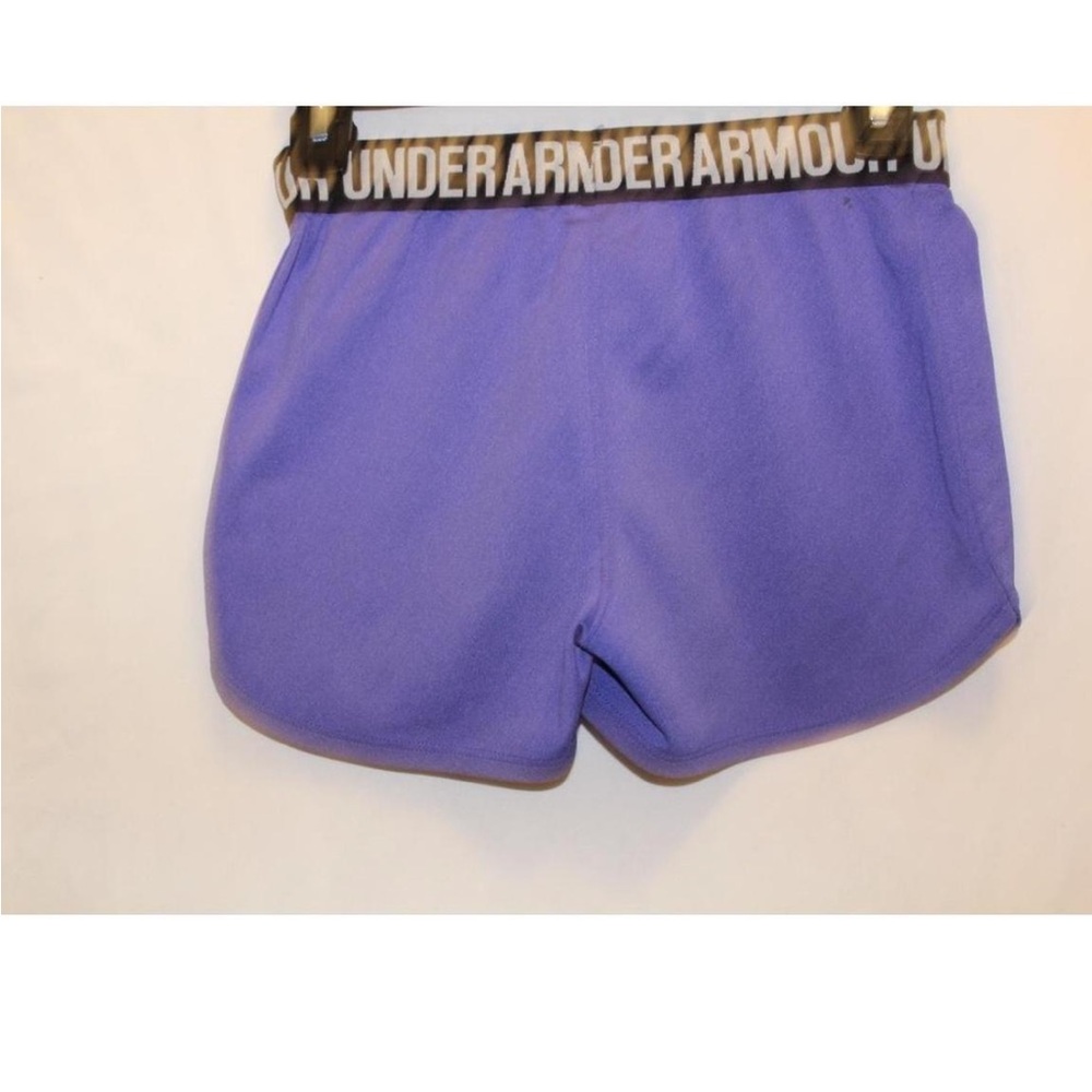 Comfy purple athletic shorts with drawstring.